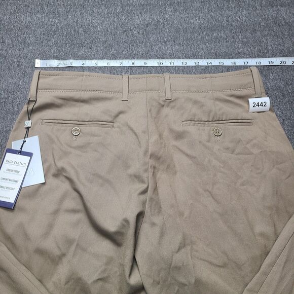 Kilburne‎ Finch Pants Mens 34x32 Khaki Straight Fit Comfort Waistband Stretch - Picture 7 of 8